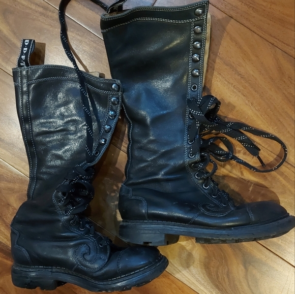VINTAGE!! Leather John Fluevog boots - Picture 1 of 10